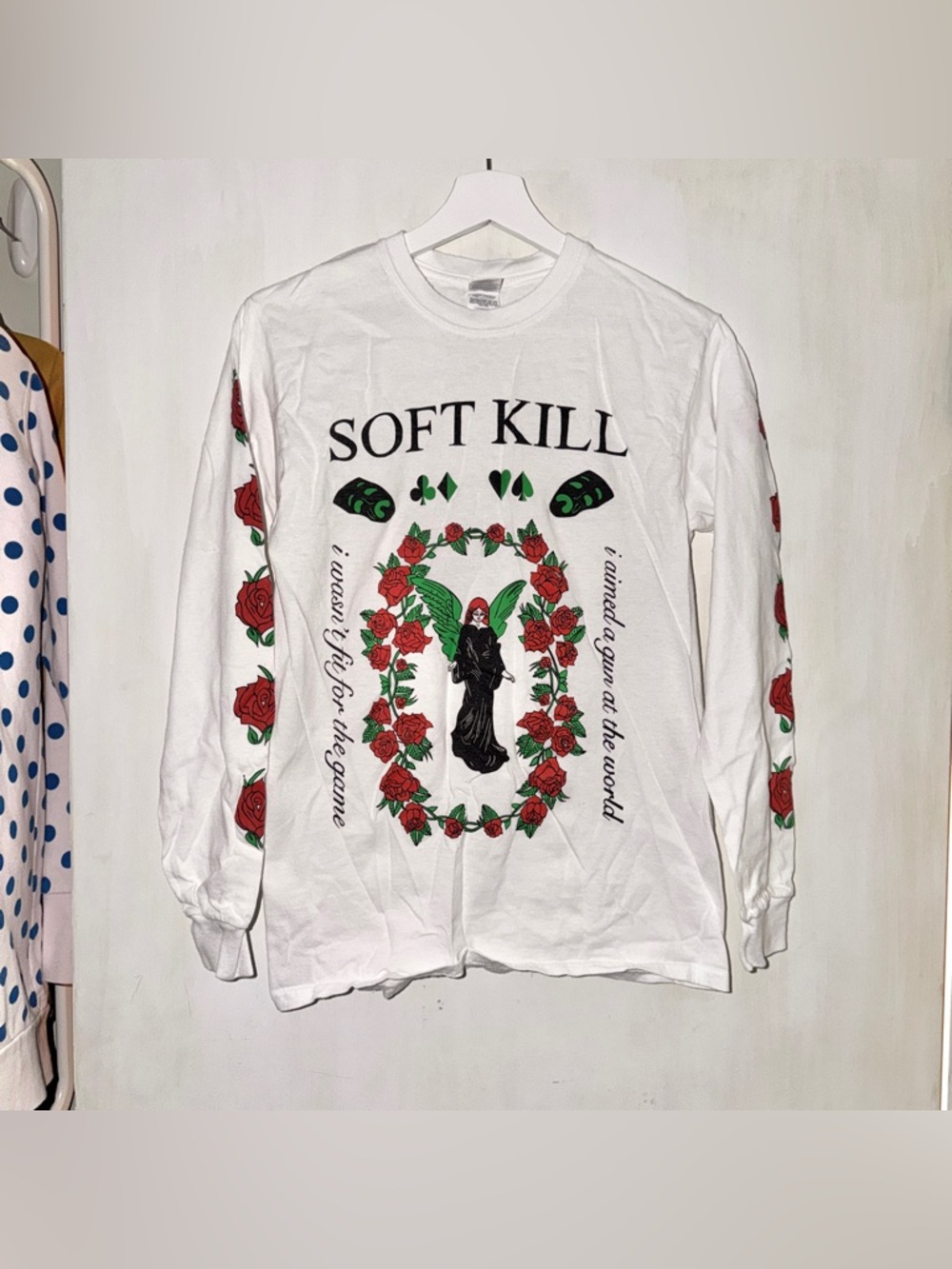 SOFT KILL White long sleeve Whirl tee